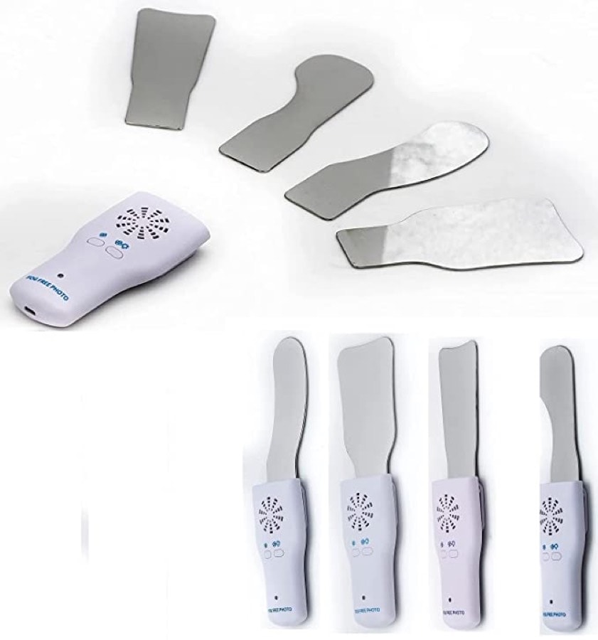 Set of dental mirrors with fan and light