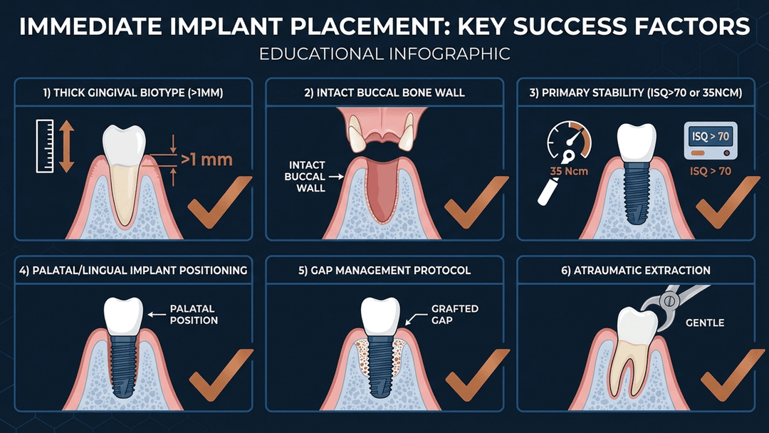 Success factors checklist for immediate implant placement
