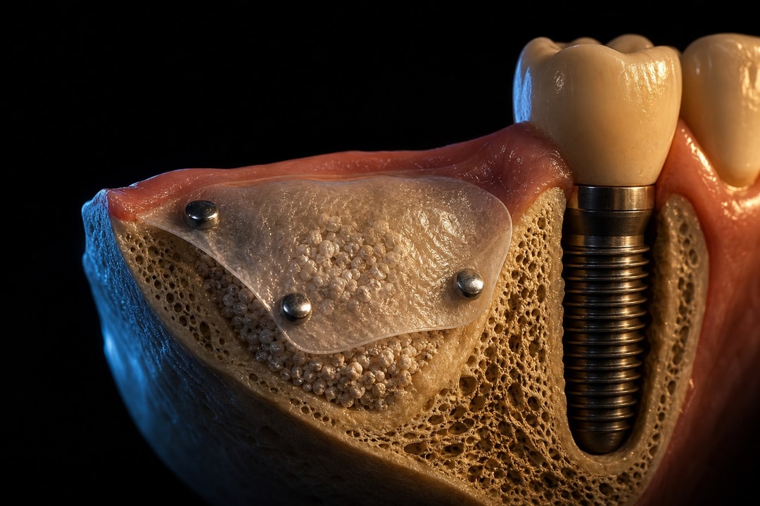 Membrane fixation during guided bone regeneration