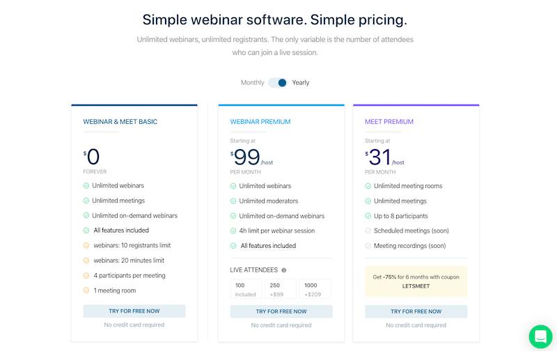 livestorm pricing plans